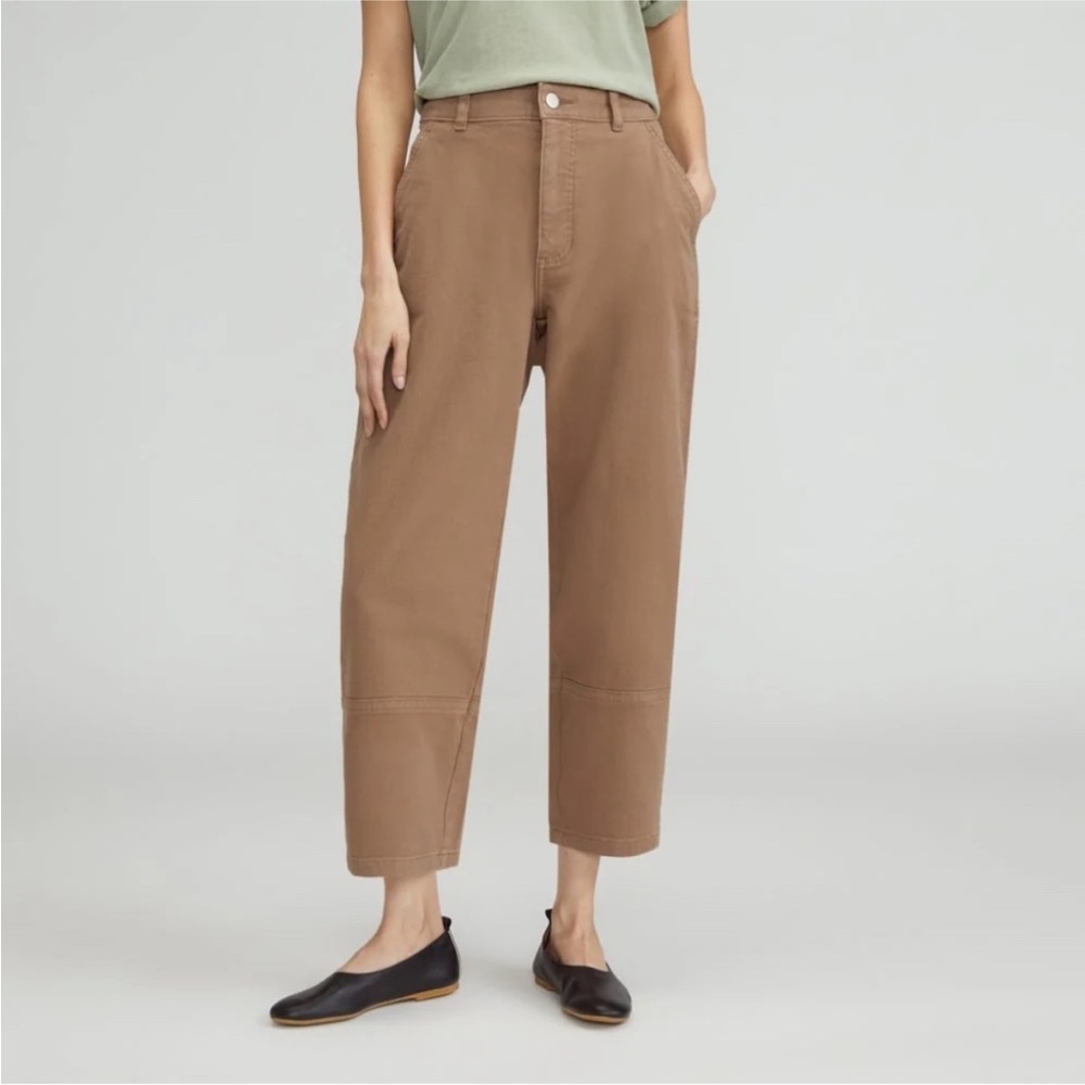 Everlane Cropped Wide-Leg Ankle Pants in Brown